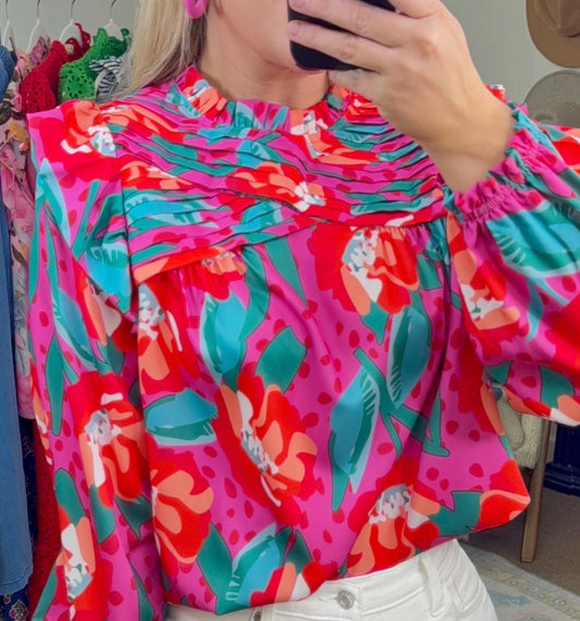 Make a Scene Ruffle Blouse