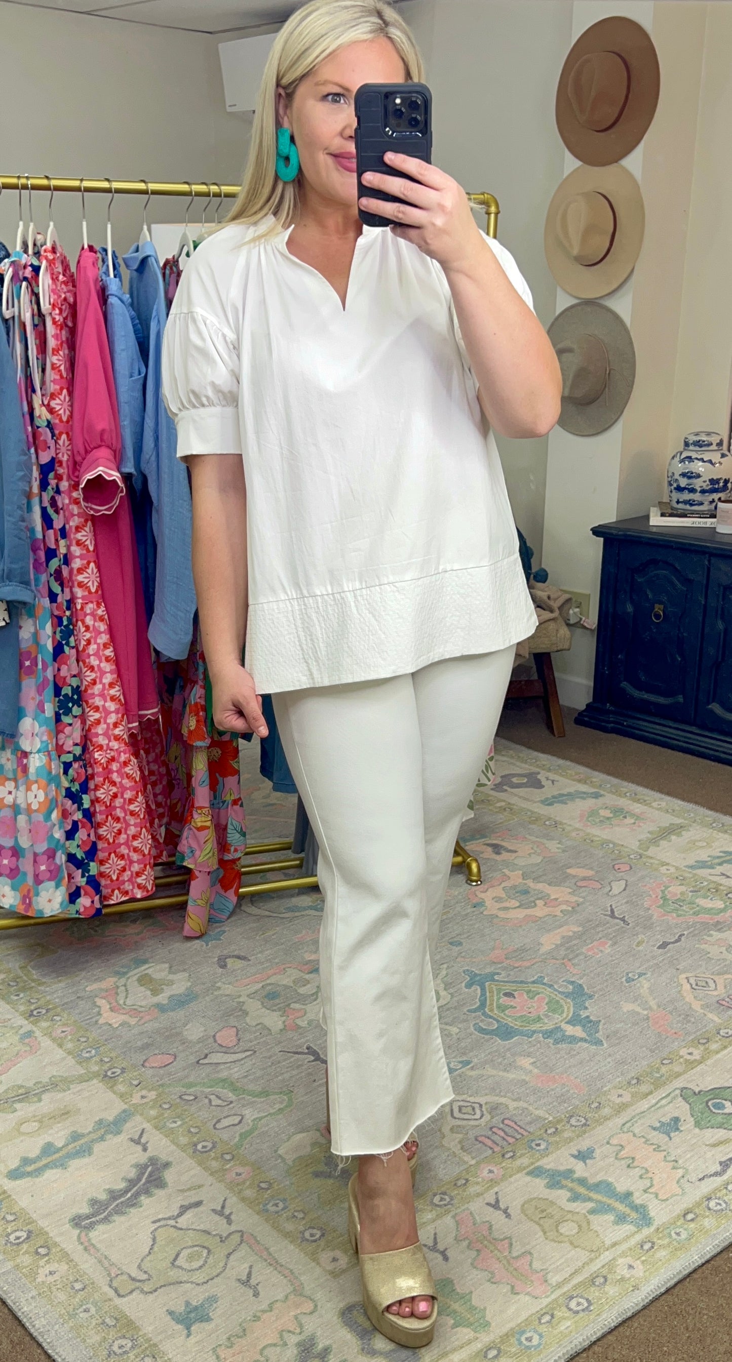 Lady Like White Poplin Blouse