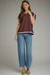 Retro Active Colorblock Trim Blouse