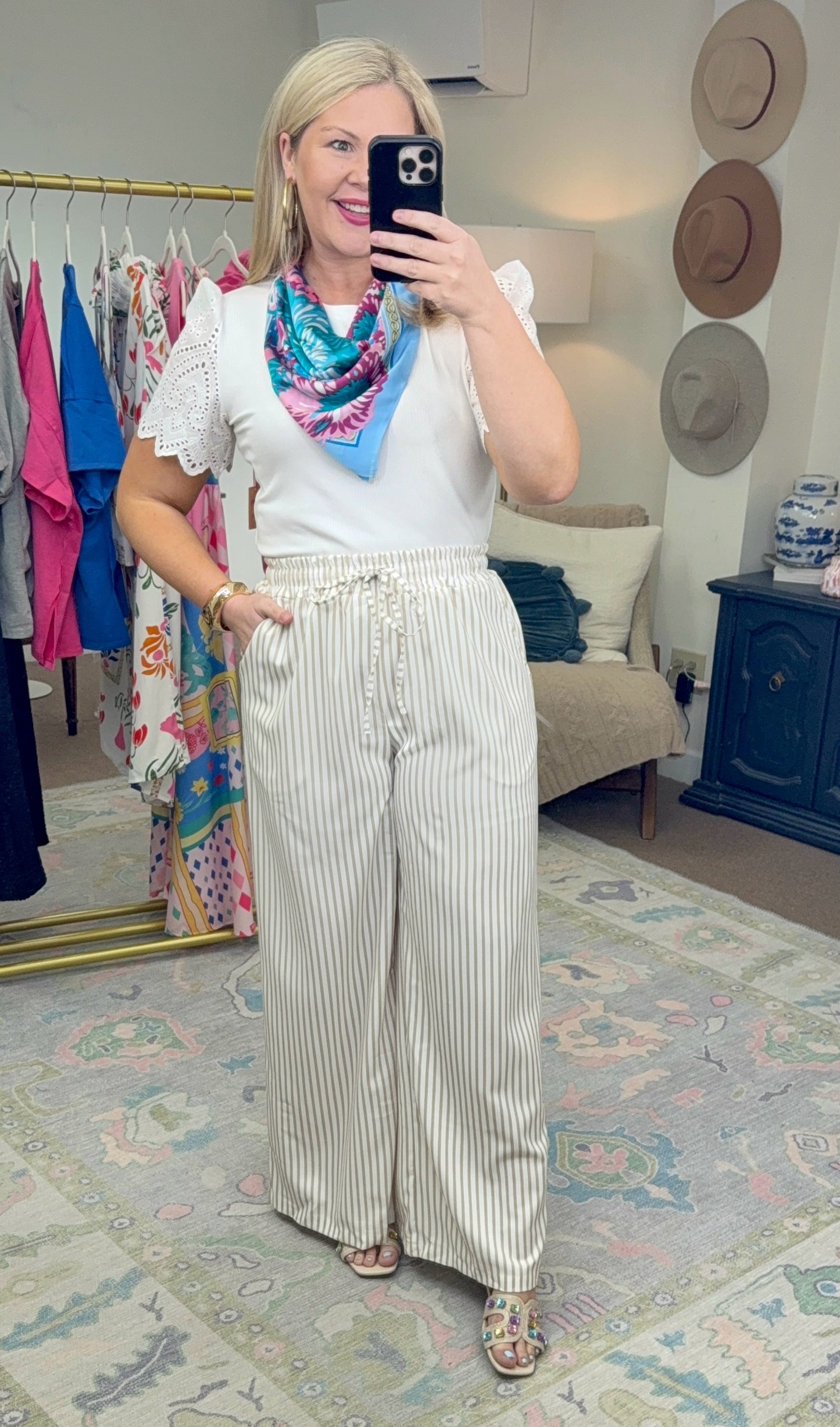Precious Soul Scalloped Eyelet Sleeve Top