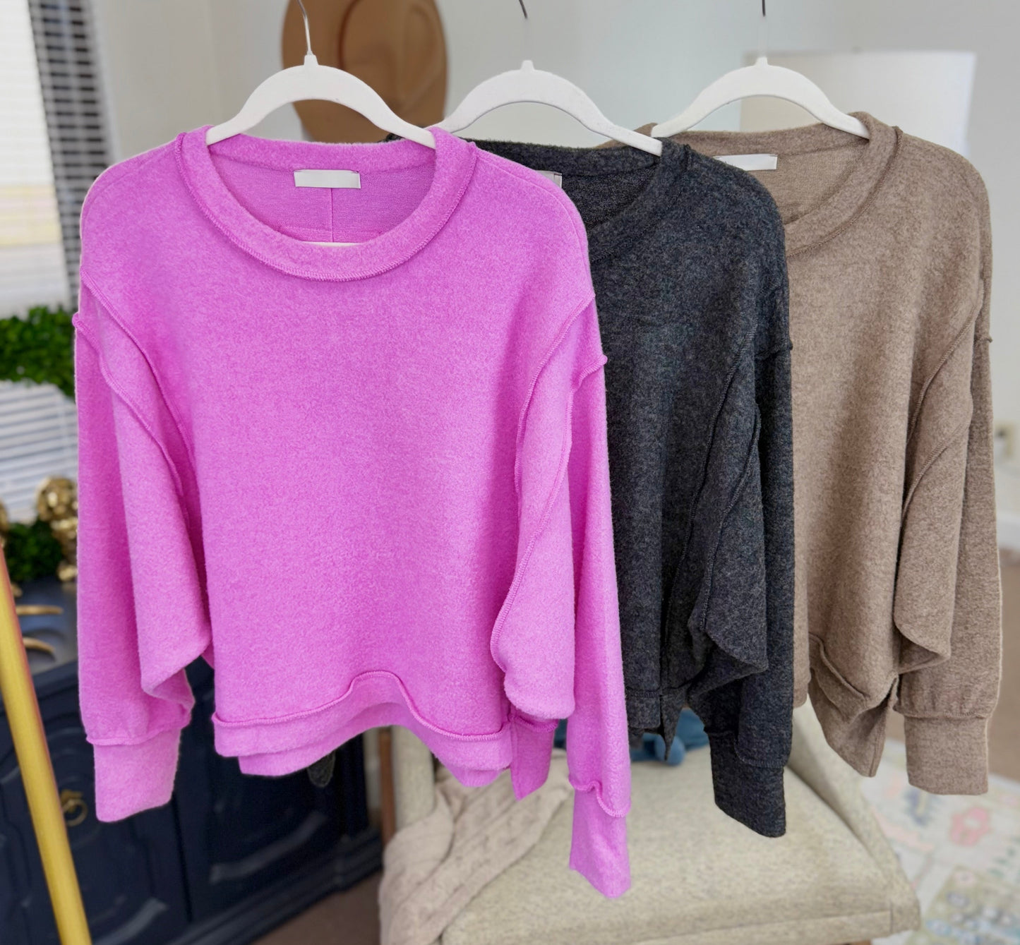 **MORE COLORS** Warm Welcome Brushed Knit Top