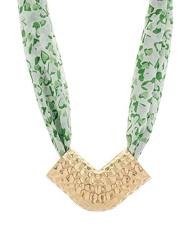 Glimmer of Hope Hammered Pendant Scarf Necklace