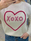 XOXO Heart Puff Script Sweater