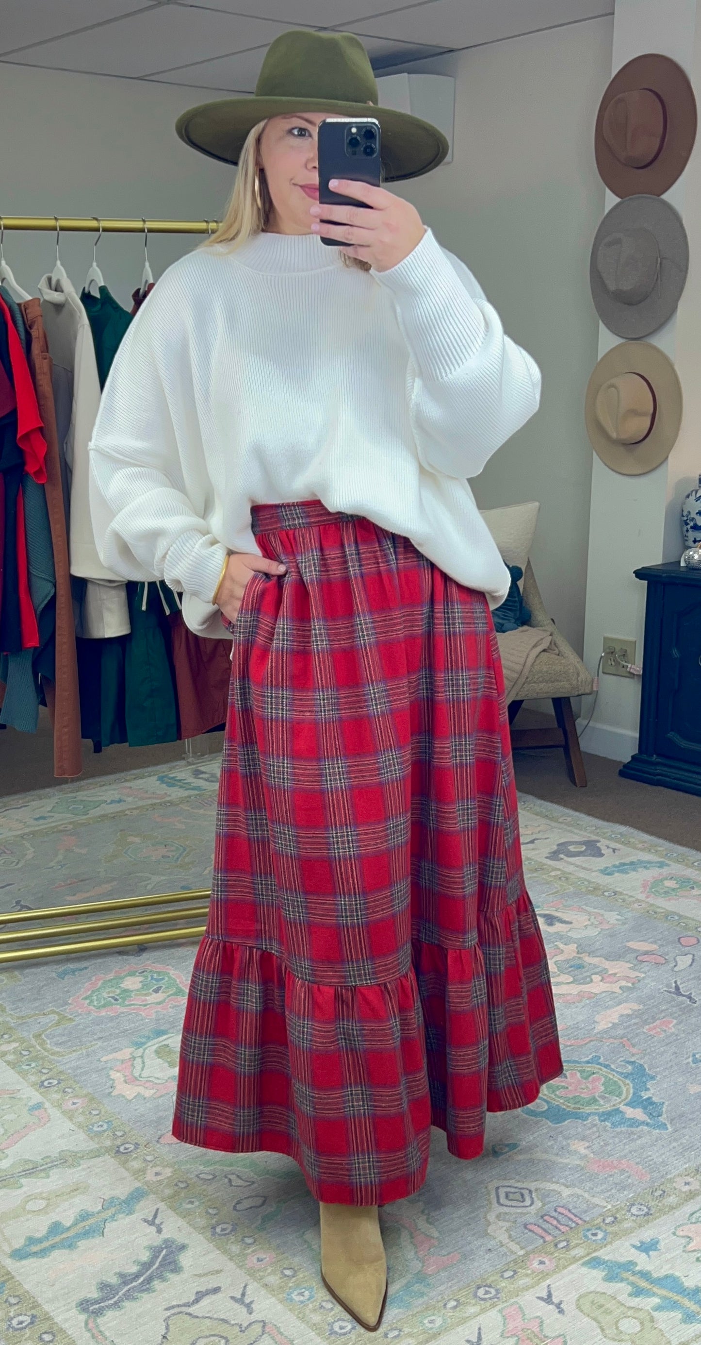 Season Of Style Plaid Maxi Skirt