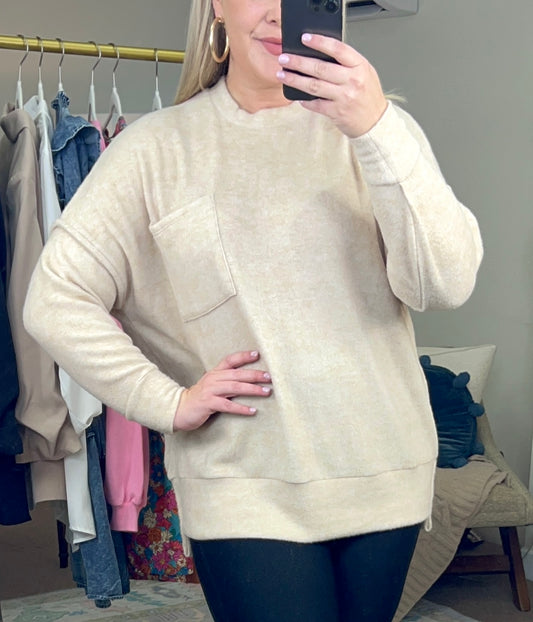 Snuggle Sess Brushed Knit Tunic Top