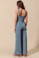 Night in Nashville Wide Leg Denim Jumpsuit