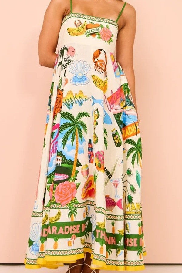 Resort Print Maxi Dress
