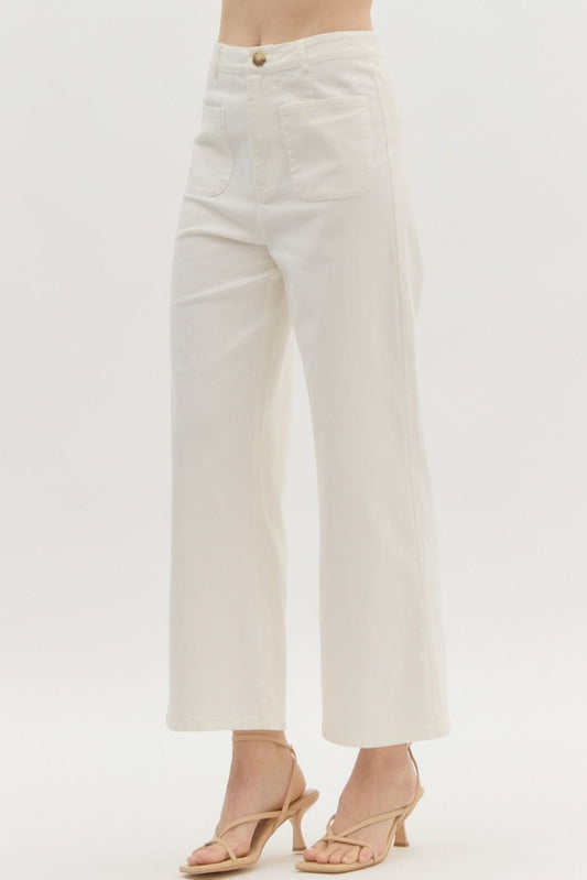 Steady As She Goes Wide Leg Cropped Pants