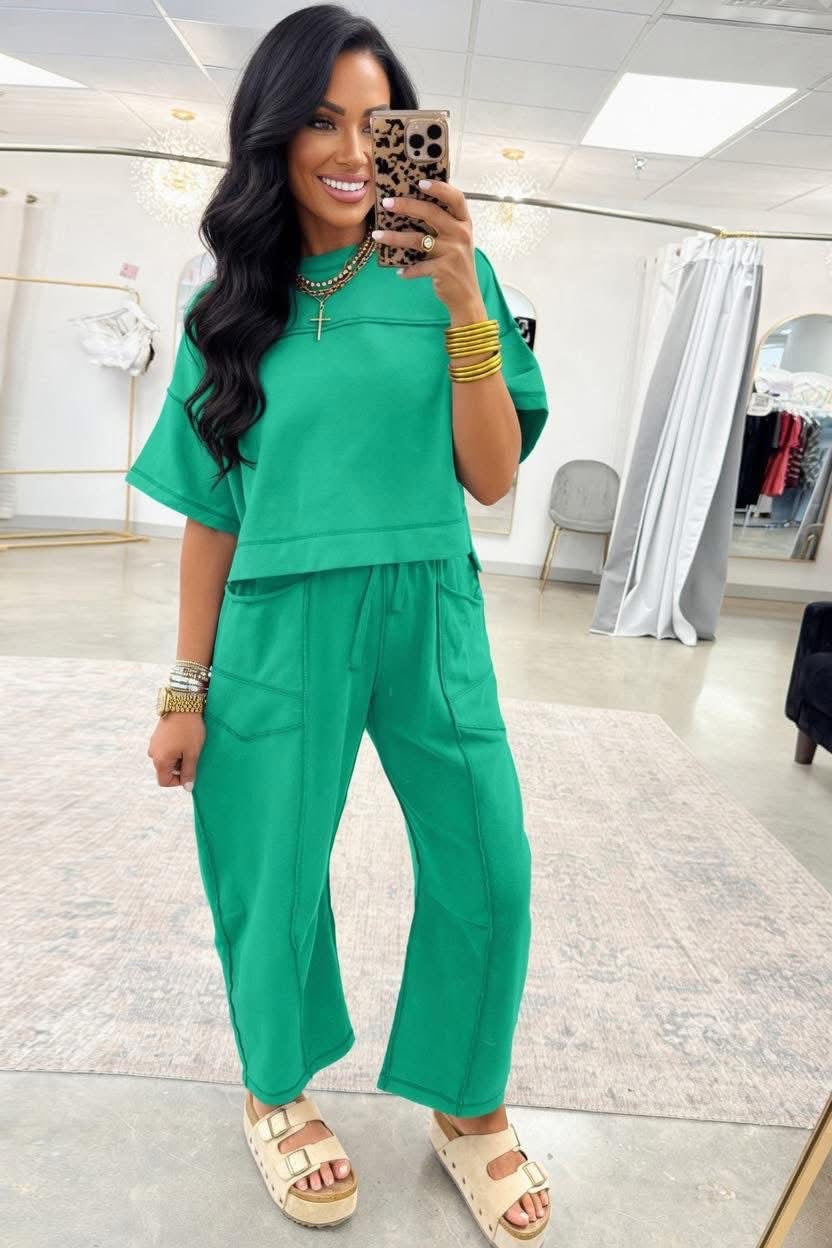**MORE COLORS** Main Agenda Barrel Leg Pant Set