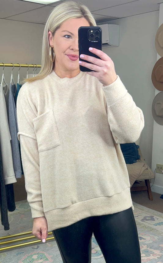Snuggle Sess Brushed Knit Tunic Top