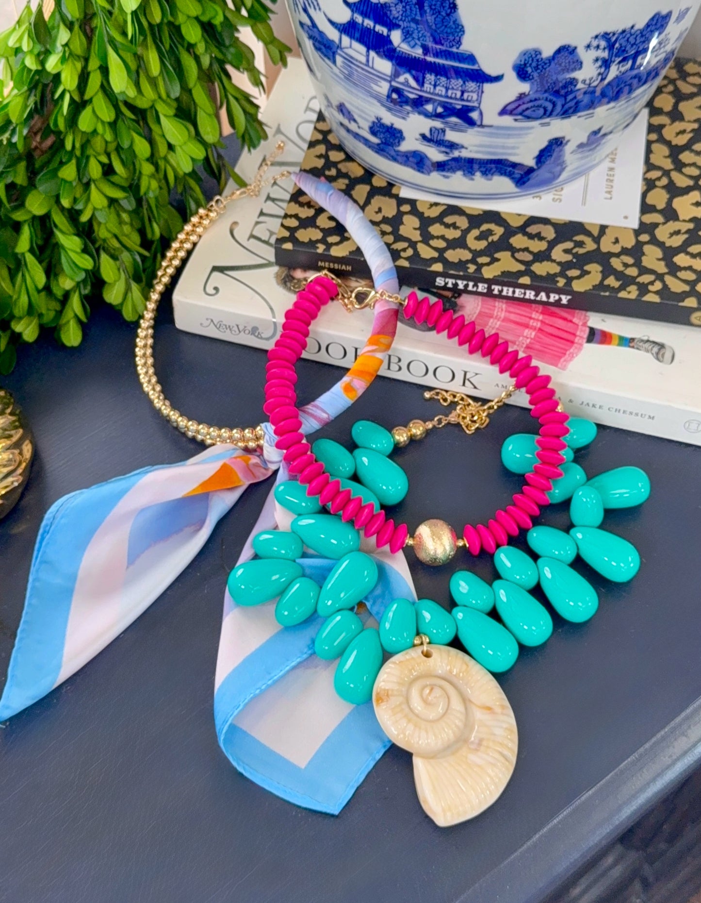 Shell Ya Later Beaded Statement Necklace