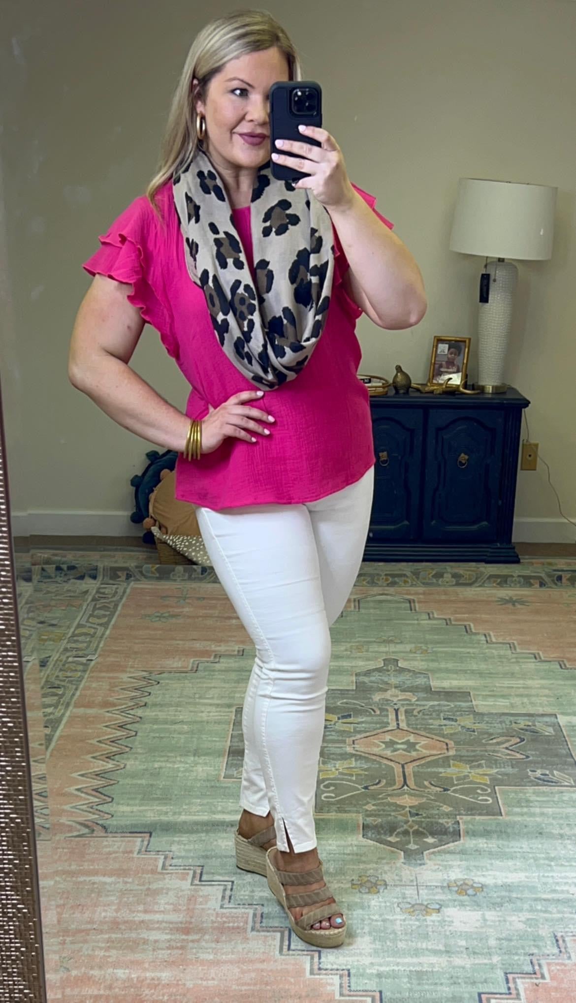 Ruffle Gauze Top