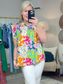 Having Fun Abstract Print Blouse