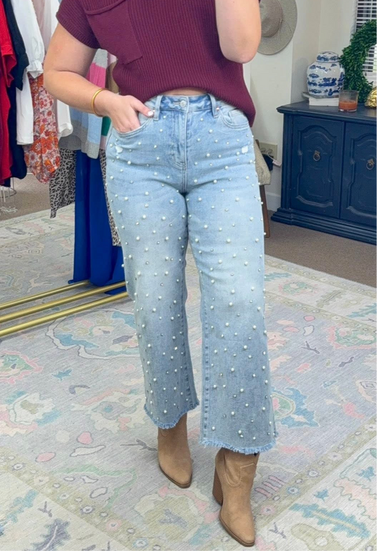 MICA: Strut Your Stuff Embellished Crop Denim