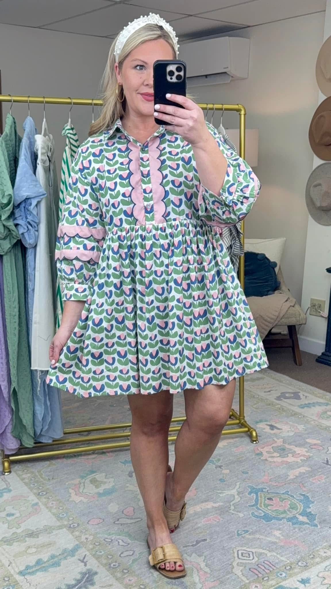 **RESTOCK** Oh My Mod Printed Scallop Dress