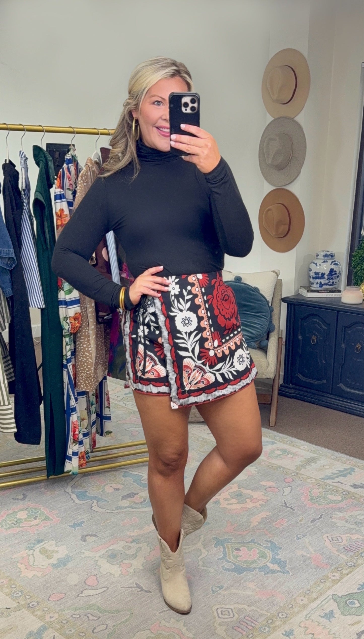 West of Here Printed Wrap Skort