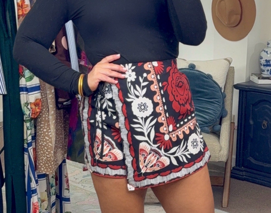 West of Here Printed Wrap Skort