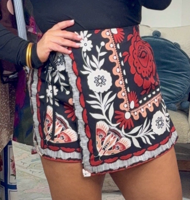 West of Here Printed Wrap Skort