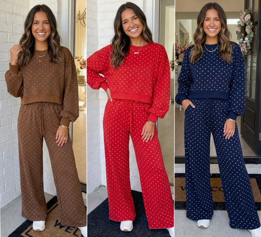 **MORE COLORS** Connect the Dots Wide Leg Lounge Set