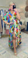 Pretty Palms Printed Midi Dress