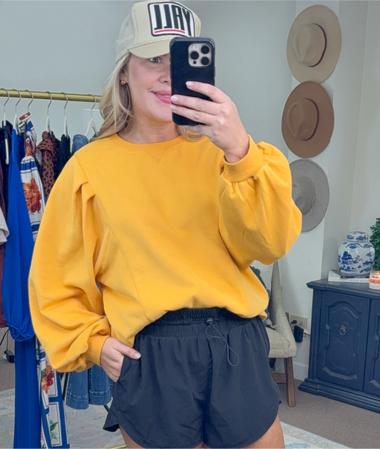 **MORE COLORS** Standing Ovation Pleated Sleeve Pullover Top