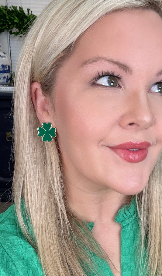 Epoxy Clover Stud Earrings