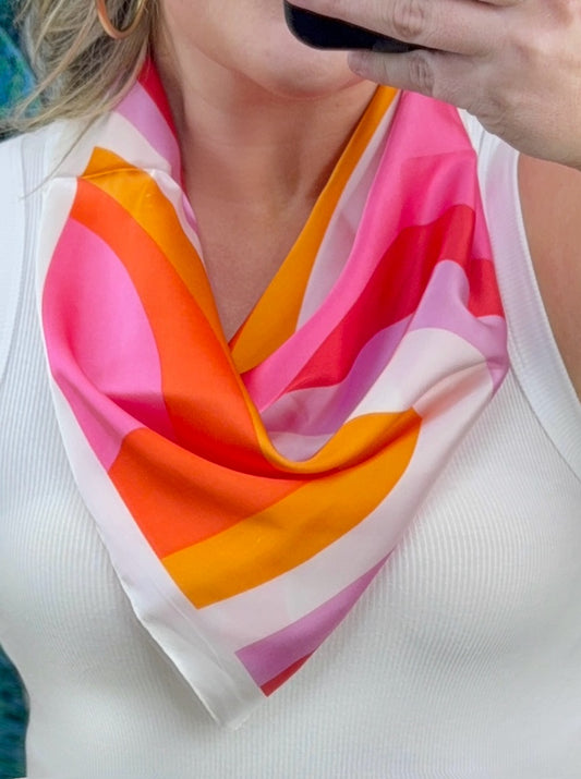 Sherbert Swirl Abstract Silk Neck Scarf