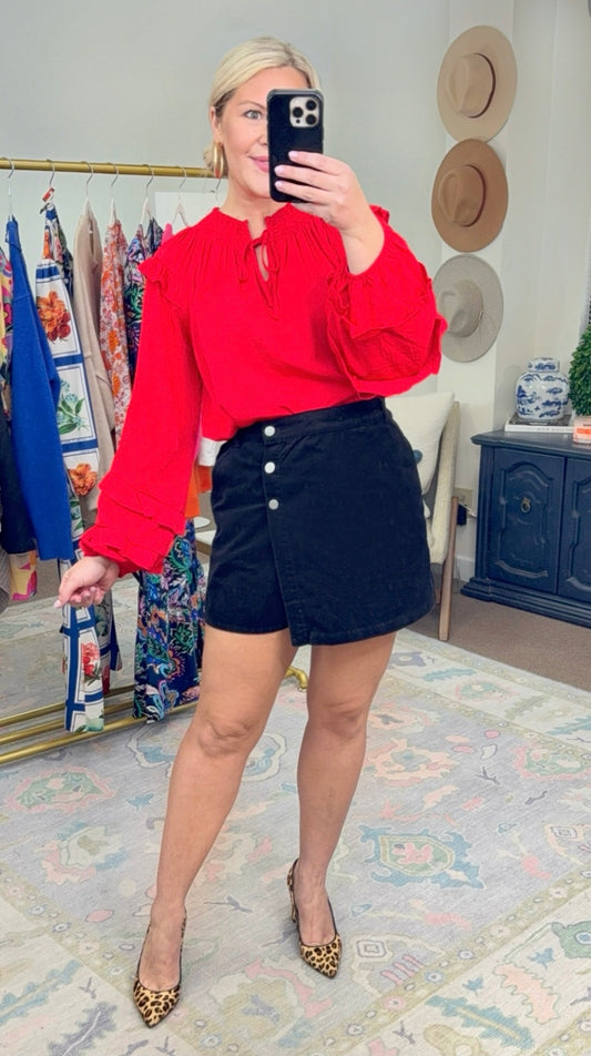 Pretty Party Ruffle Accent Blouse