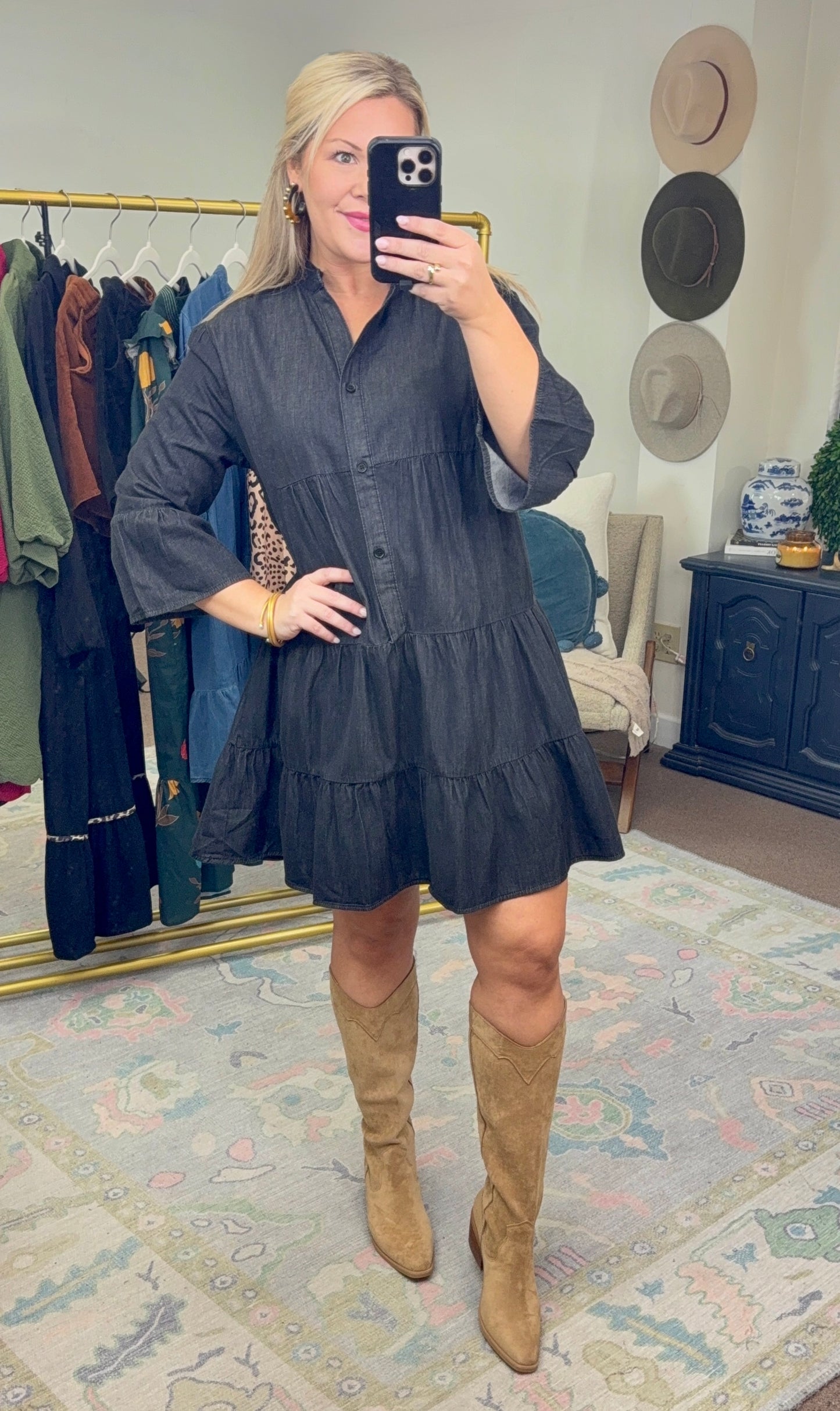 In My Free Time Denim Dress