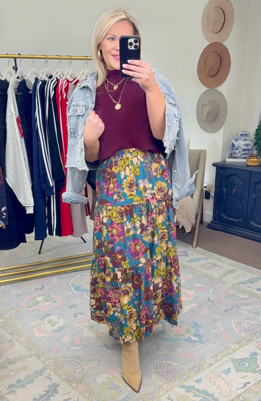 Fleur Real Tiered Maxi Skirt