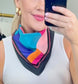 Block Party Multicolor Silk Neck Scarf