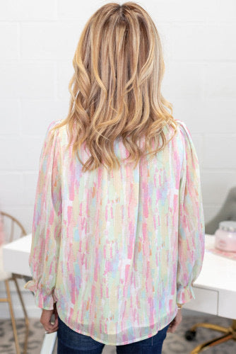 Pastel Frill Flounce Blouse