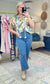 Palms Away Abstract Print Blouse