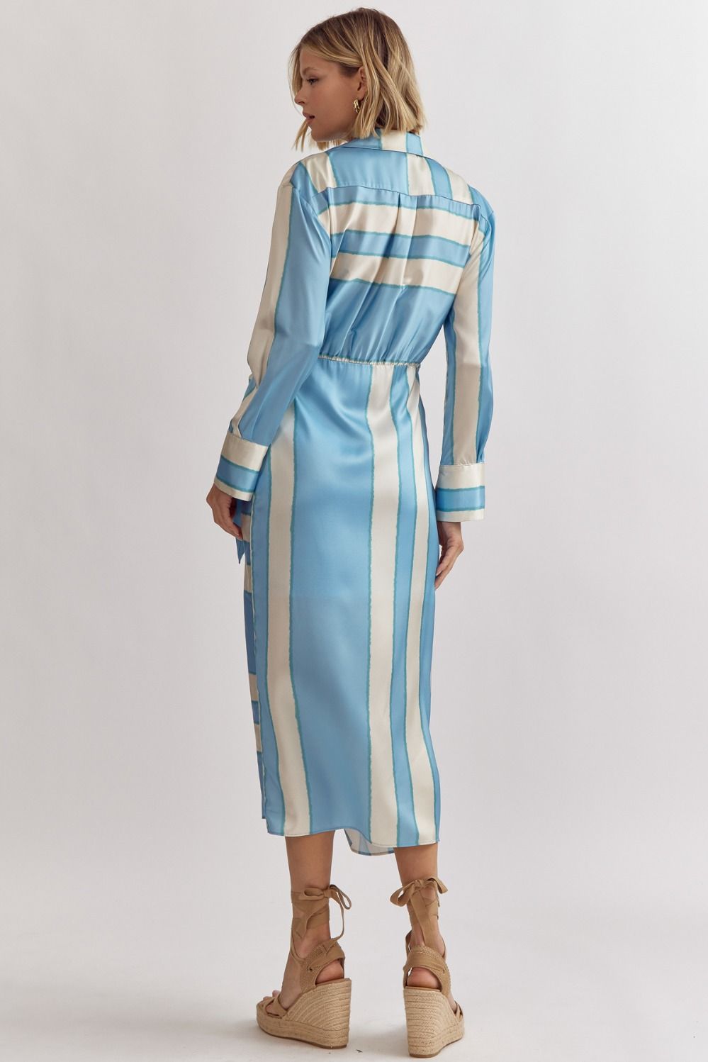 Colorblock Stripe Wrap Dress