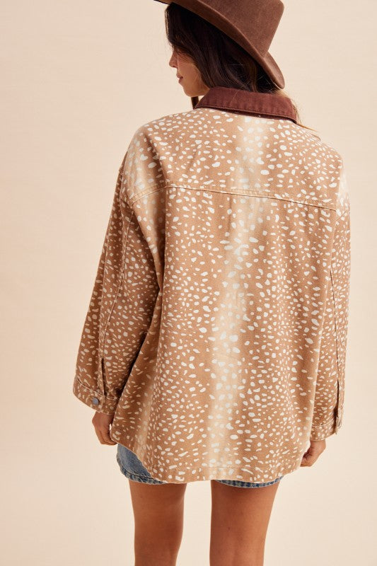 Doe & Behold Fawn Print Barn Jacket