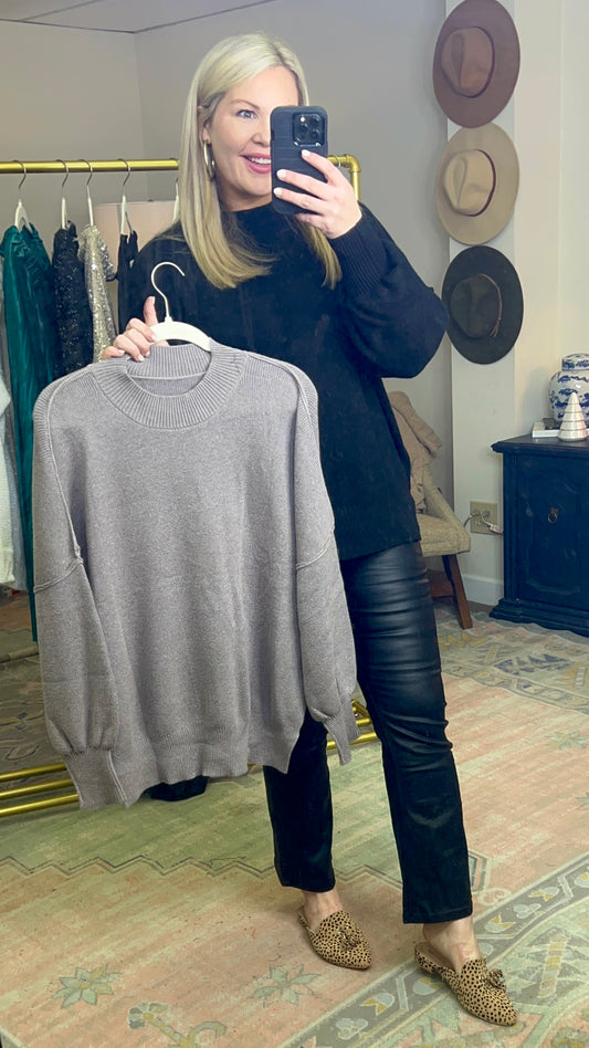 Ribbed Knit Slouchy Sweater