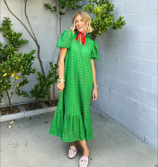 **MORE COLORS** Tea at the Terrace Eyelet Midi Dress