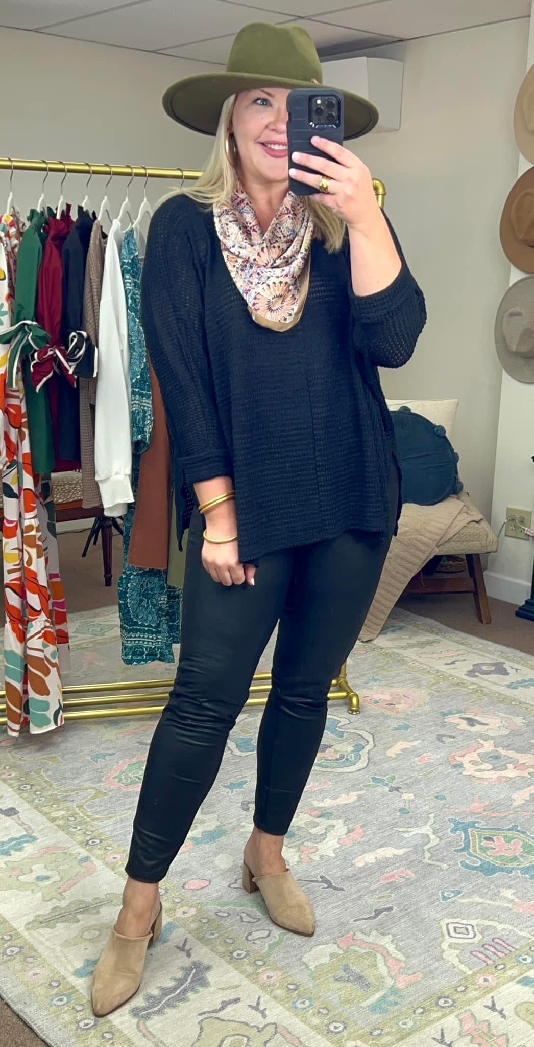 Win Me Over Drop Sleeve Waffle Tunic