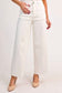 Bless It White Raw Hem Wide Crop Denim
