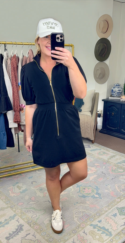 Taking Chances Puff Sleeve Mini Dress