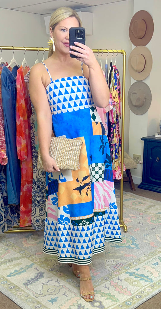 Go to Rio Abstract Print Midi Dress