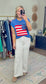 Patriotic & Proud Flag Open Knit Top