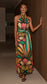 Lady Lotus Twist Halter Maxi Dress
