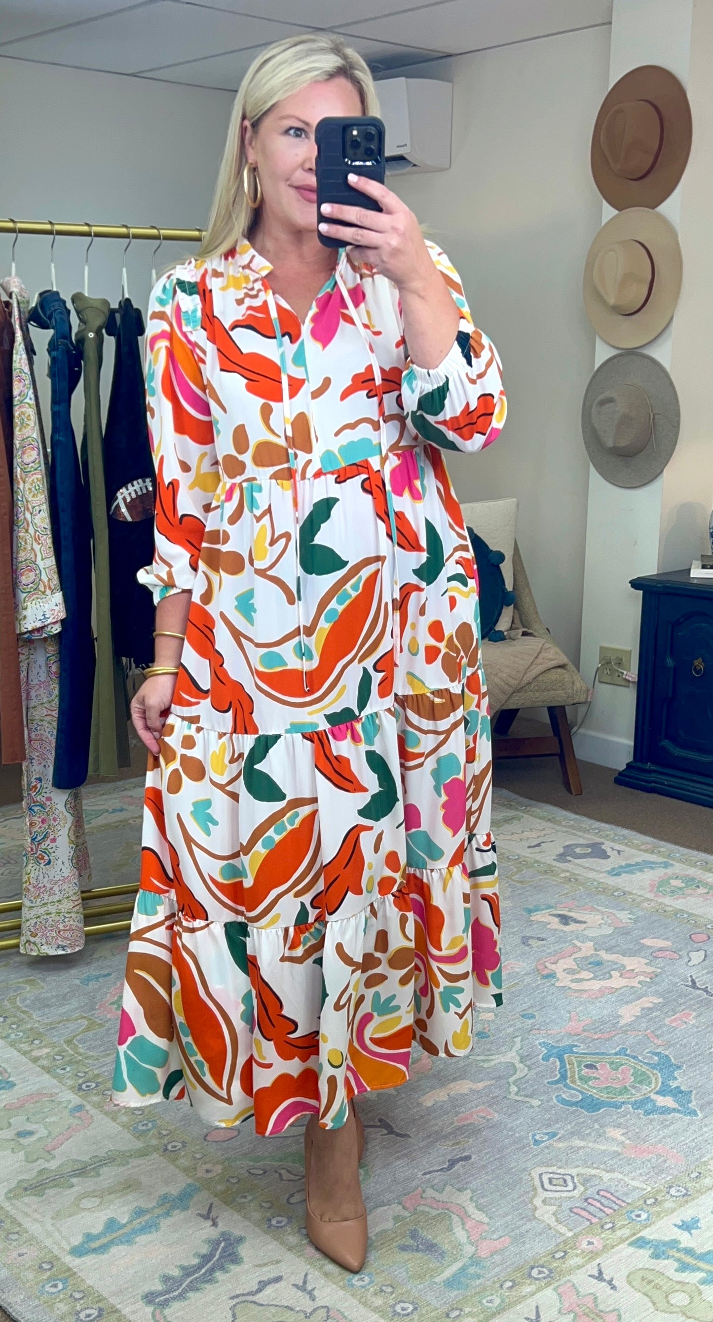 First of Fall Printed Maxi Dress