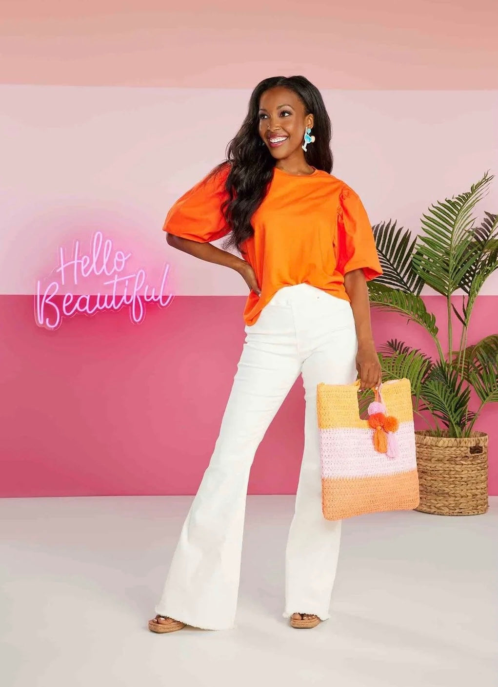 Structured Staple Poplin Puff Sleeve Top