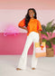 Structured Staple Poplin Puff Sleeve Top