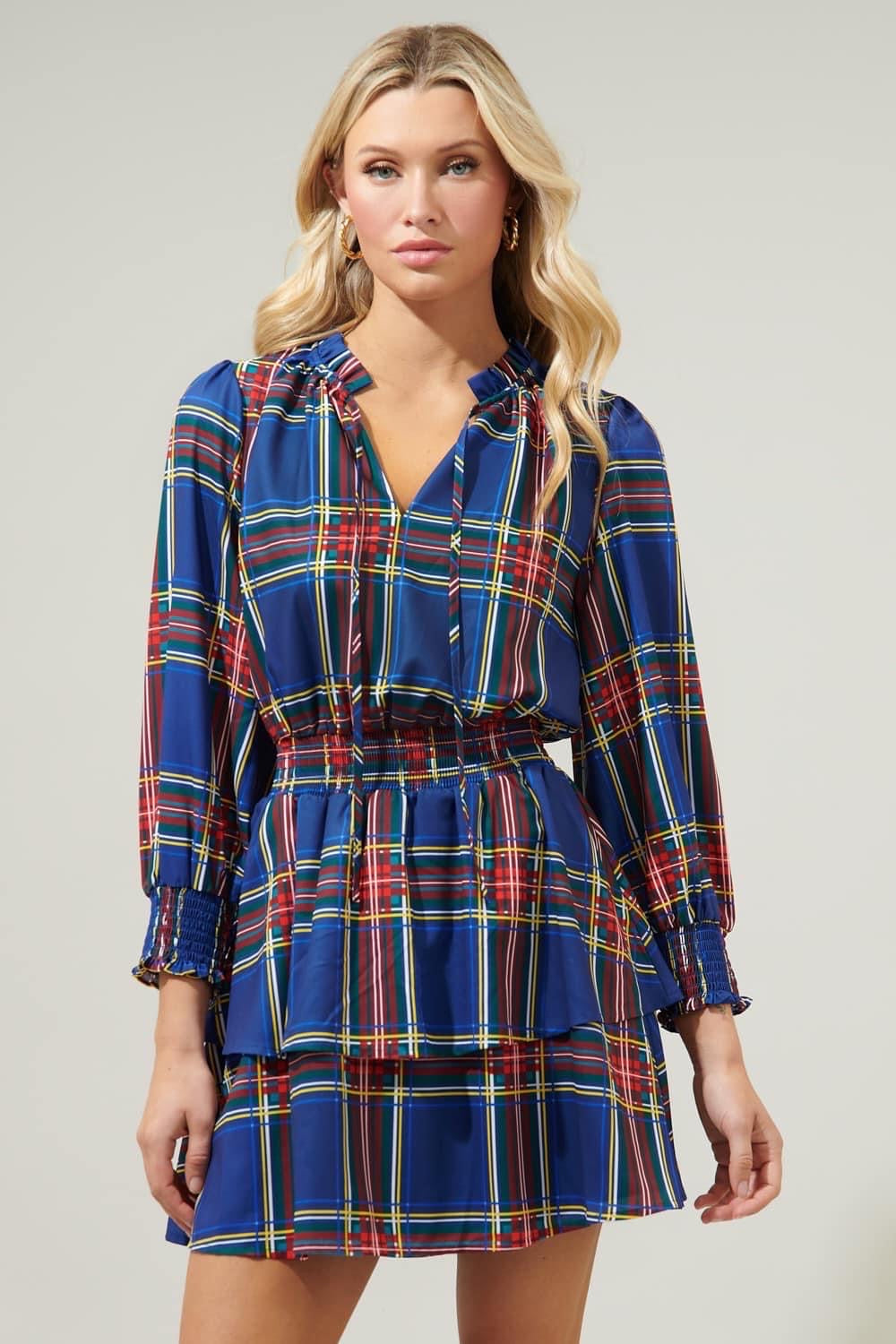 Clifton Tartan Plaid Ruffle Dress