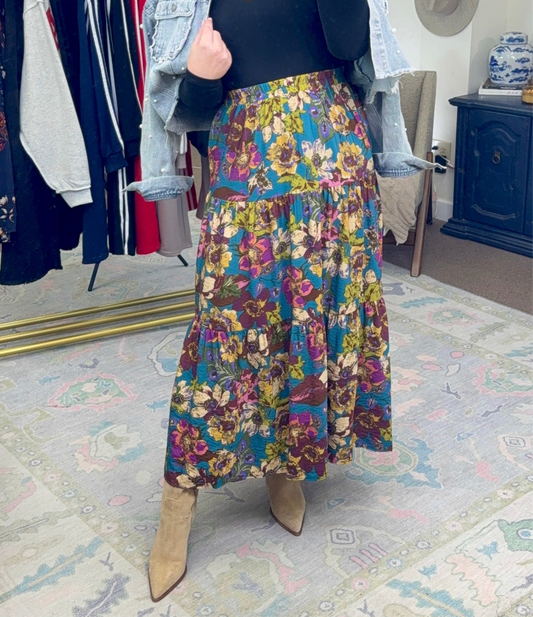 Fleur Real Tiered Maxi Skirt