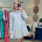 Head Start Stripe Flounced Shirt Dress