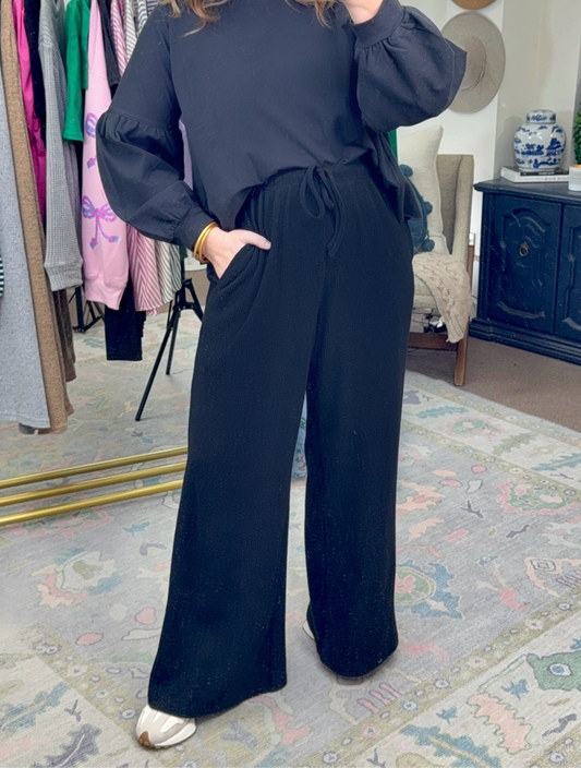 **MORE COLORS** Snug Society Ribbed Wide Leg Pants